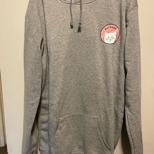 Gray hoodie printed cat